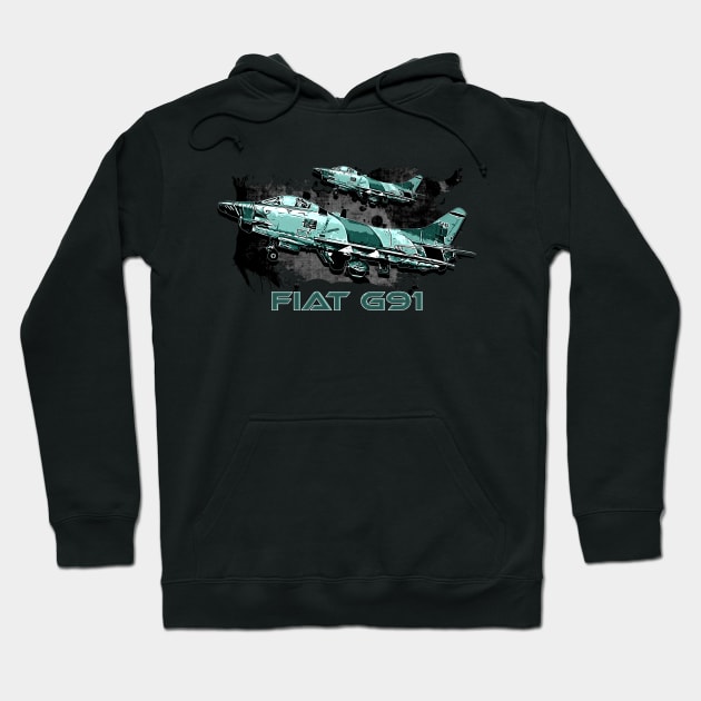 Fiat G91 Italian fighter jet Hoodie by aeroloversclothing